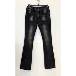 J Jeans Womens Bootcut Flare Black Lowrise Stretch Distressed Jeans Size Small S